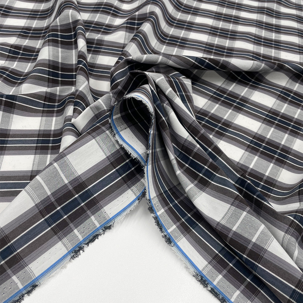 Tissu Popeline, Coton - Quadri