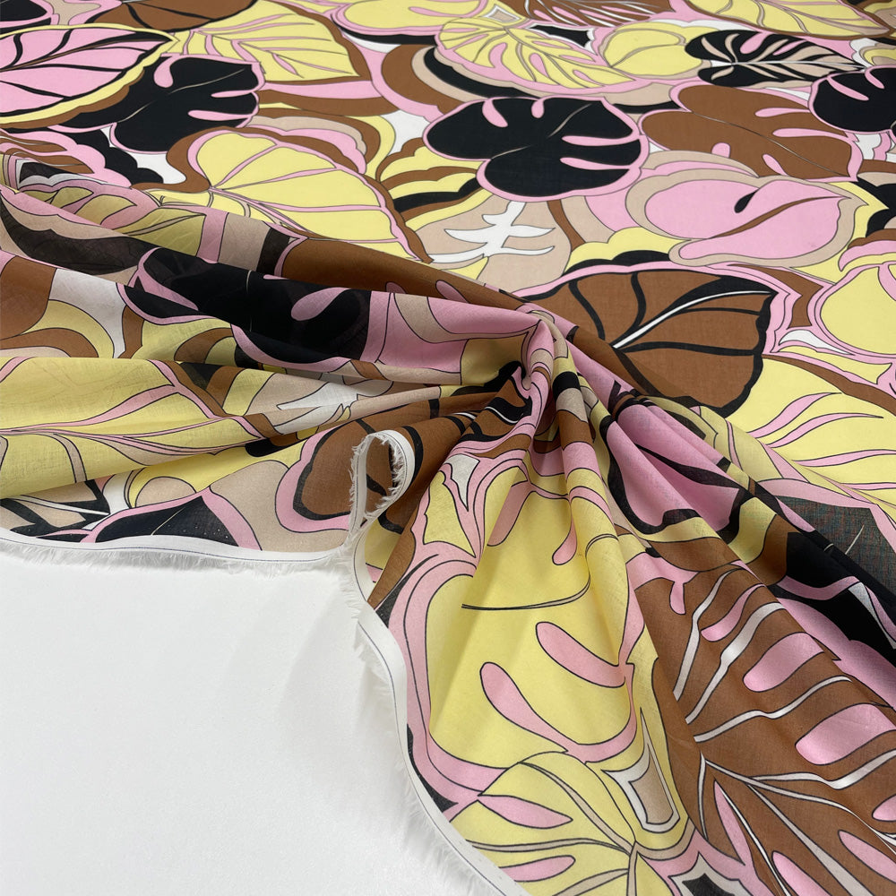 Tissu Voile, Coton et Soie - Tropical, Edera