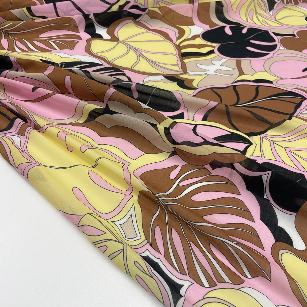 Tissu Voile, Coton et Soie - Tropical, Edera