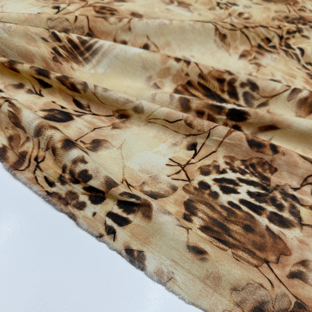 Tissu Gabardine Stretch, Coton - Animalier, Bauhinia