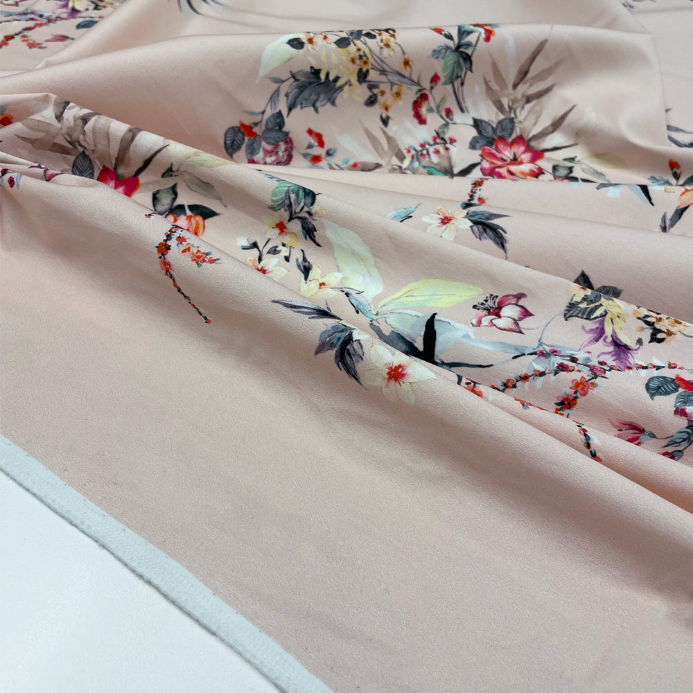 Panneau Satin Stretch, Coton - Floral, Mia