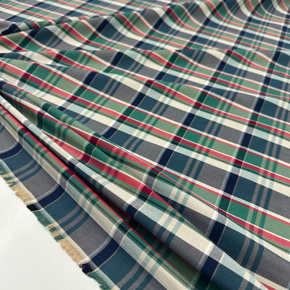 Tissu Popeline, Coton - Carreaux, Quadri