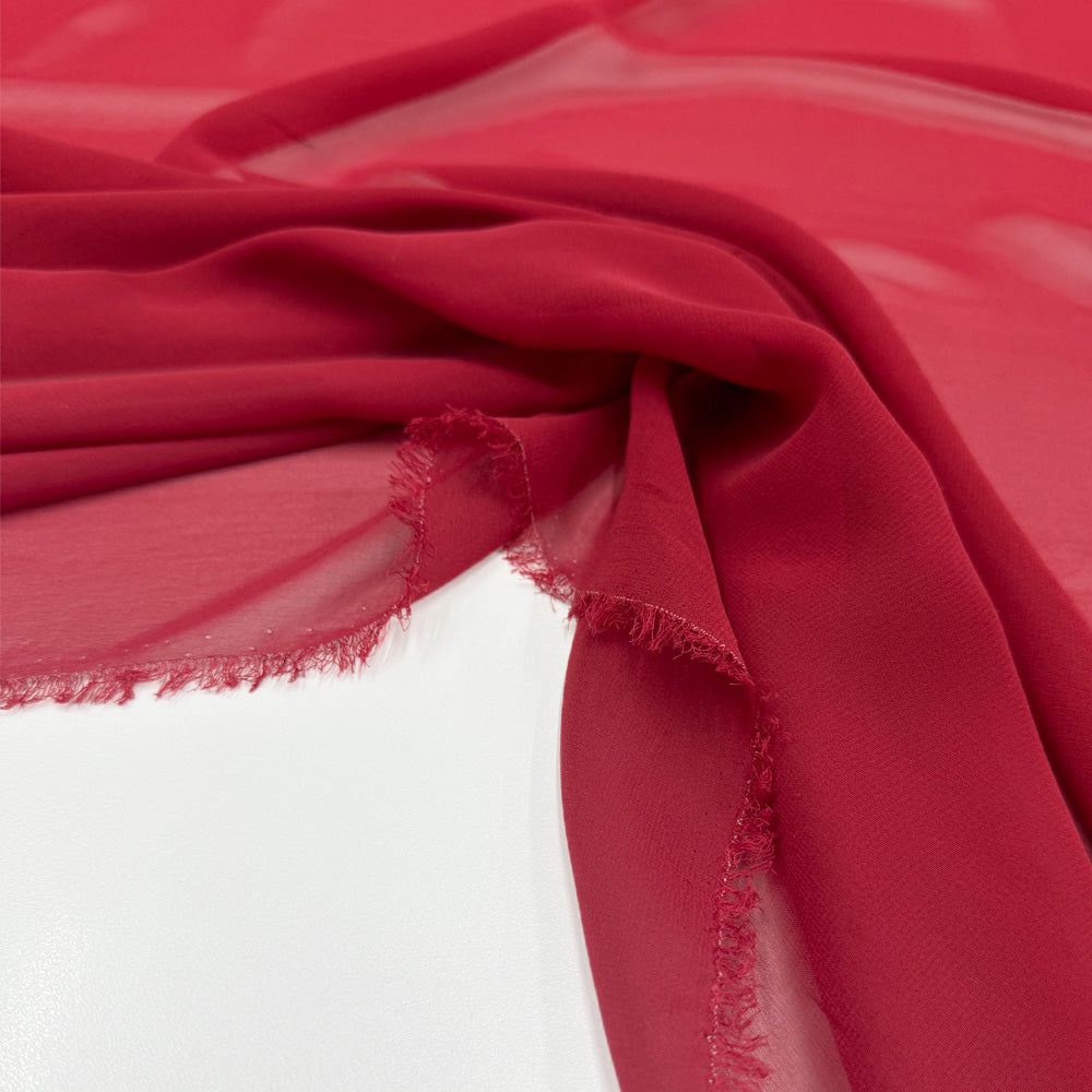 Tissu Crêpe Georgette, Soie - Différents coloris, Rubino