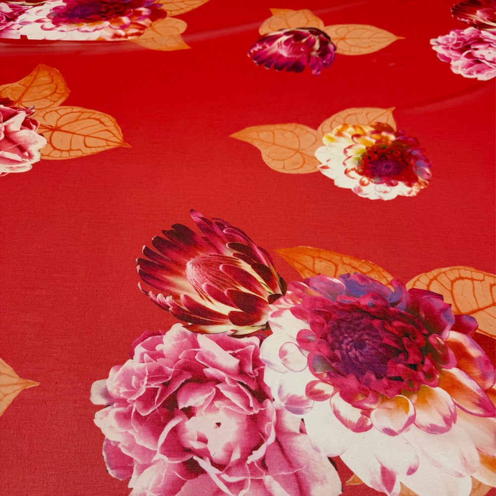 Tissu Crêpe Georgette, Polyester - Floral, Peonia