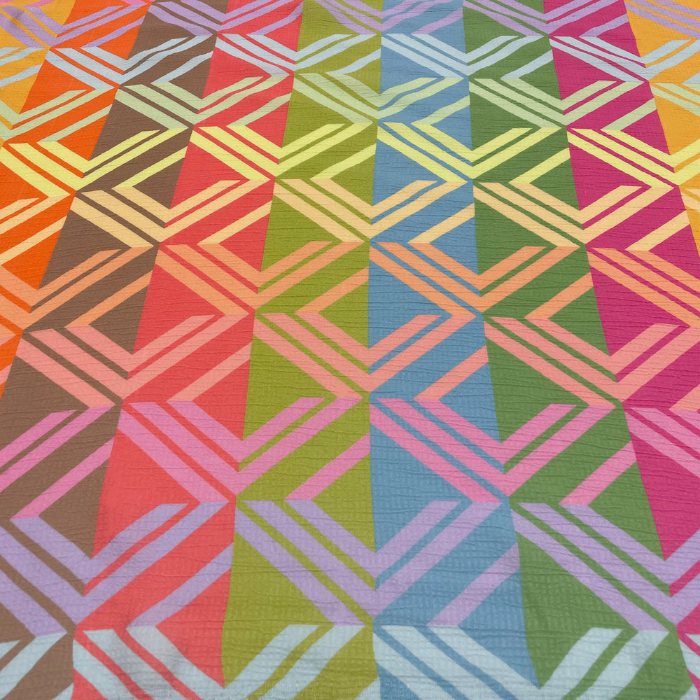 Tissu Crêpe, Rayonne Viscose - Géométrique, Prisma