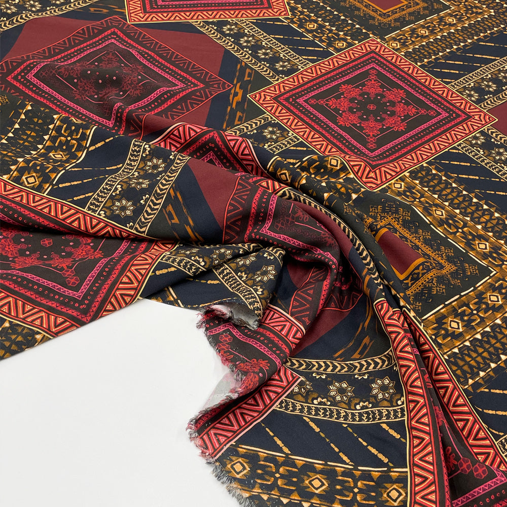 Tissu Crêpe, Viscose - Géométrique, Mosaïque