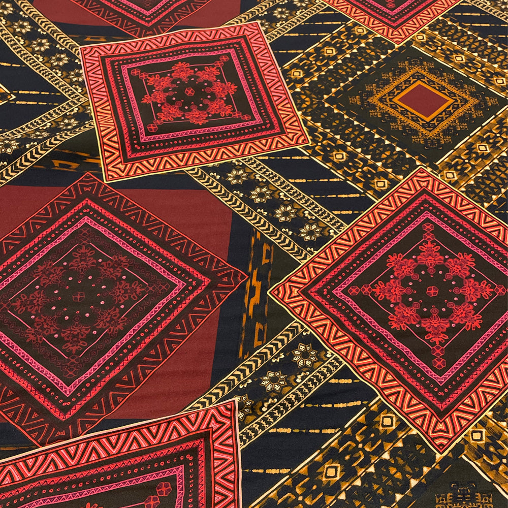 Tissu Crêpe, Viscose - Géométrique, Mosaïque
