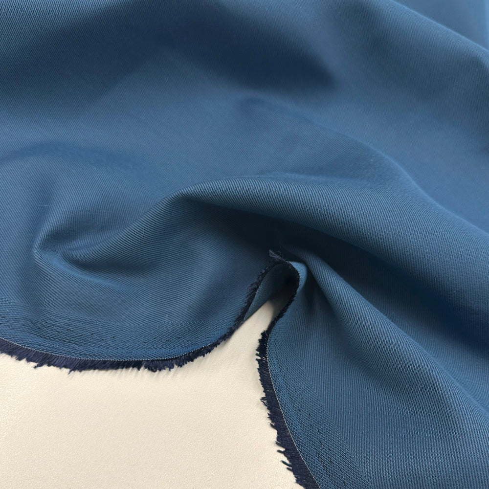 Tissu Denim Medium, Coton - Enduit Bleu Céruléen, Telaio