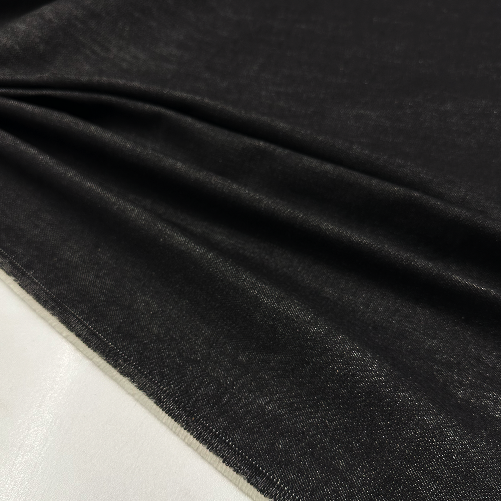 Tissu Denim Medium Stretch, Coton - Noir, Bartolomeo