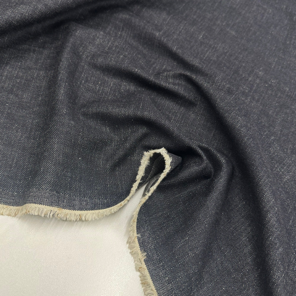 Tissu Denim Souple Medium, Coton - Bleu Tempête, Adone