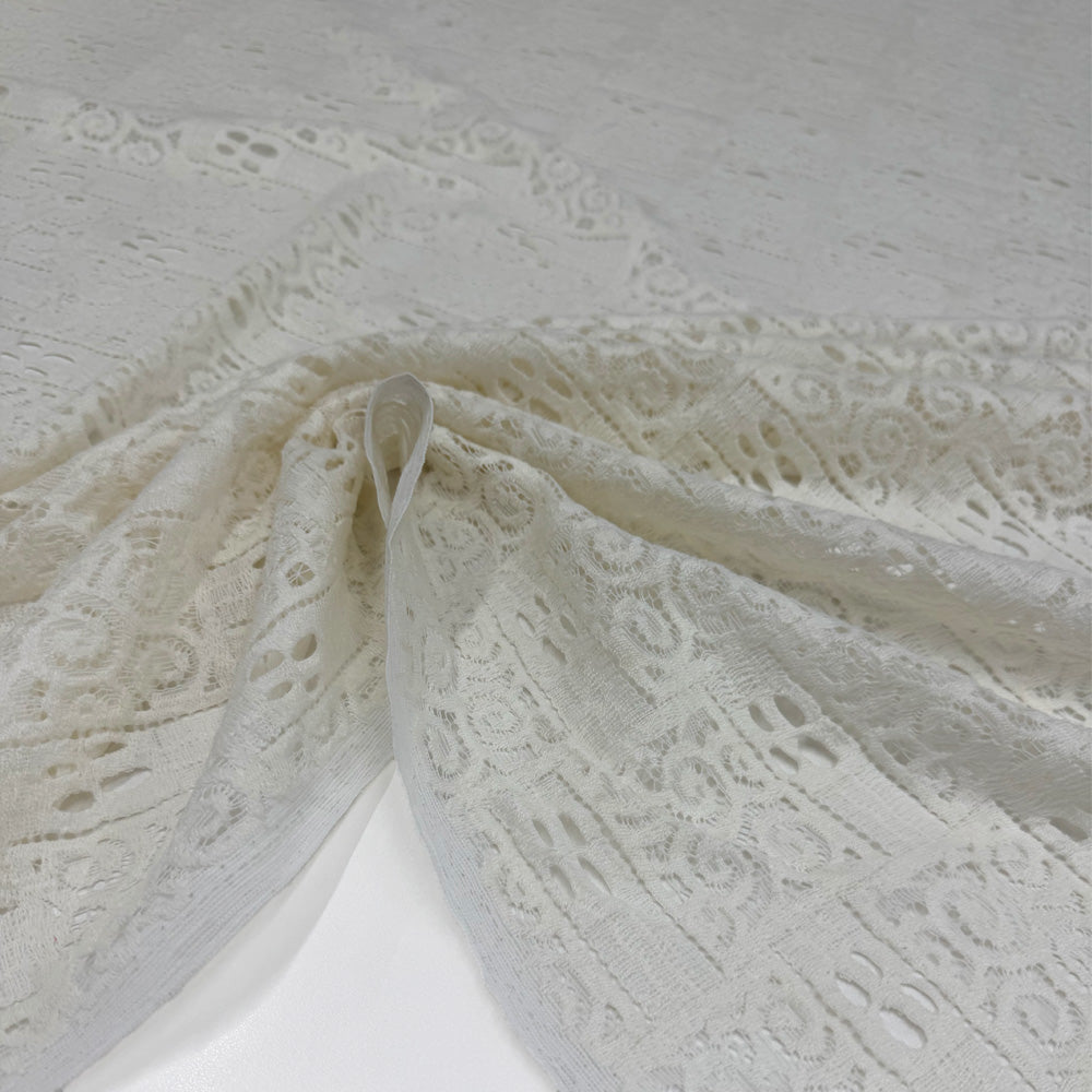 Tissu Dentelle, Coton - Blanc naturel, Mosaka