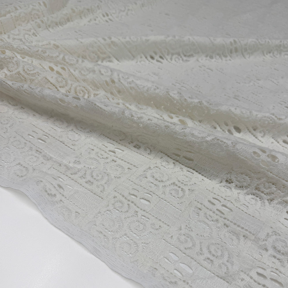 Tissu Dentelle, Coton - Blanc naturel, Mosaka
