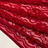 Tissu Dentelle Stretch - Floral Rouge, Belladonna