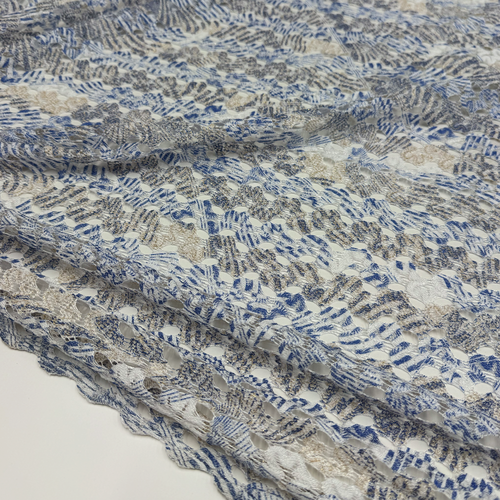 Tissu Dentelle Guipure, Coton - Métallisé, Ancona