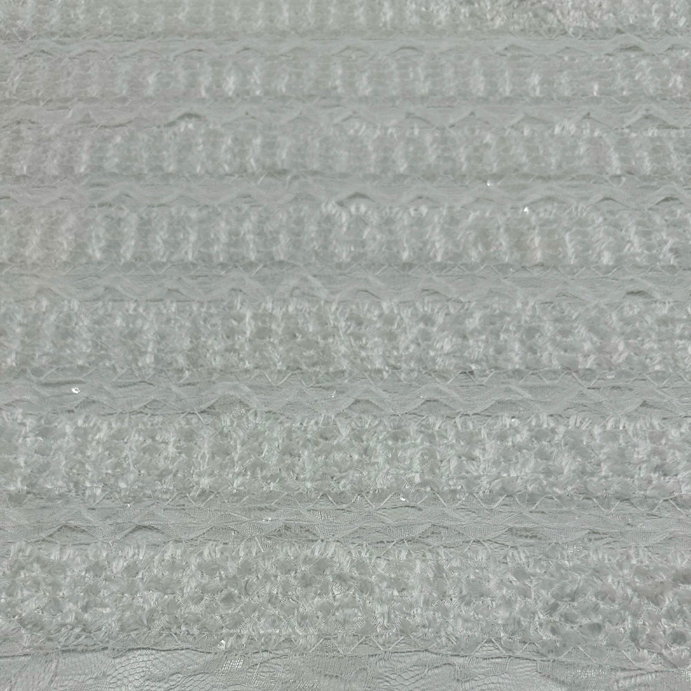 Tissu Dentelle, Paillettes - Blanc, Nevaria