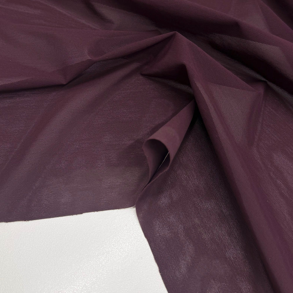 Tissu Résille, Maille - Aubergine, Rioma