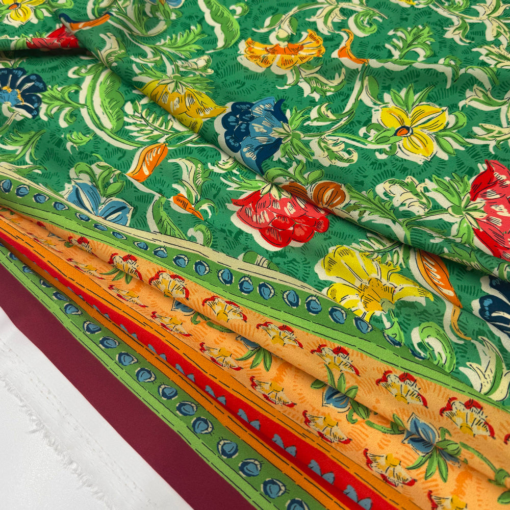 Tissu Satin, Polyester - Floral, Primafresca