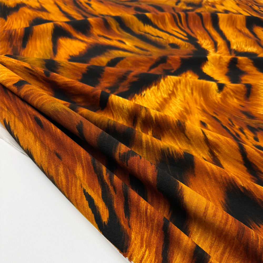 Tissu Gabardine, Coton - Animalier, Tigre