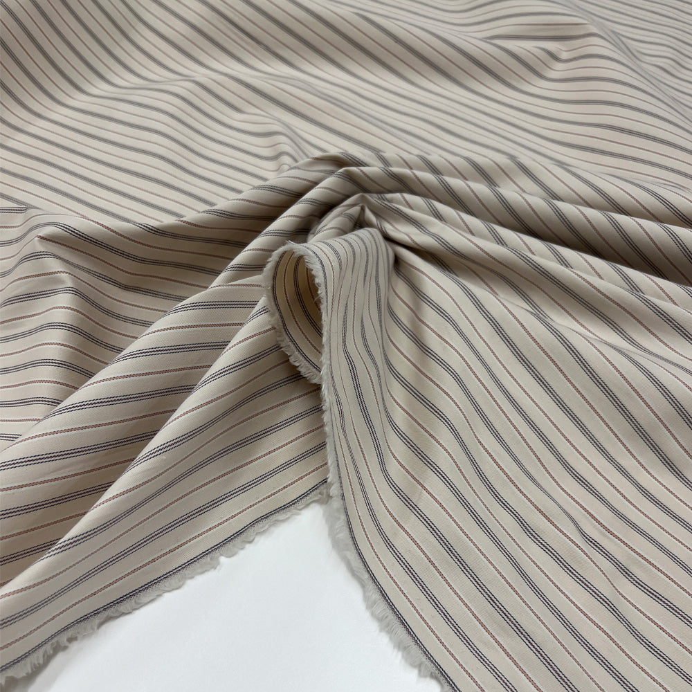 Tissu Gabardine Stretch, Coton - Rayé, Campo