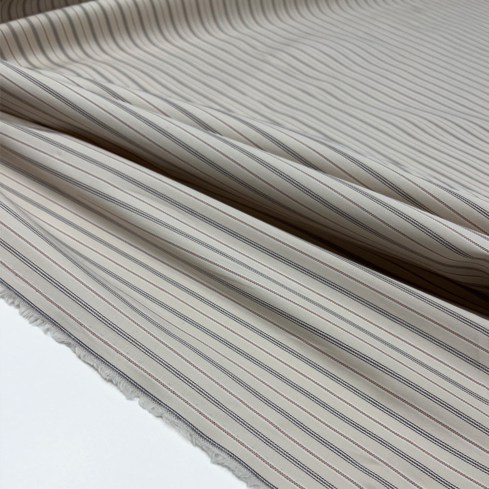 Tissu Gabardine Stretch, Coton - Rayé, Campo