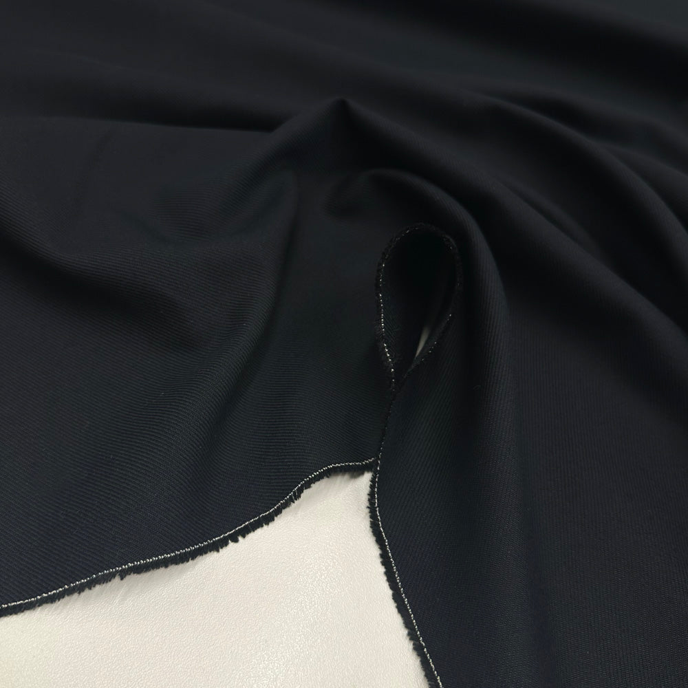 Tissu Sergé Gabardine, Laine - Bleu Nuit, Vercelli