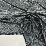 Tissu Plissé - Motif Dentelle Floral Métallisé, Divaia