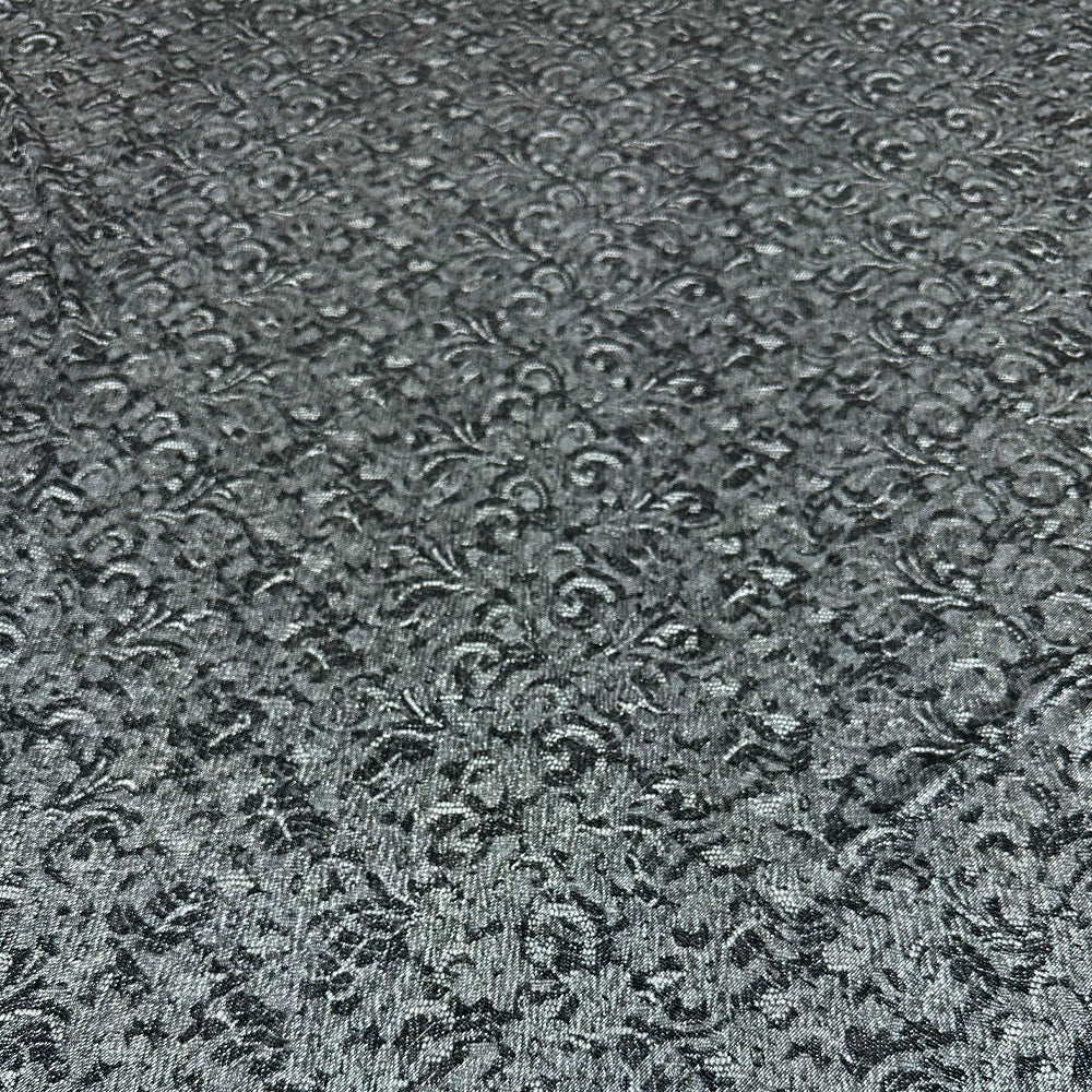 Tissu Plissé - Motif Dentelle Floral Métallisé, Divaia