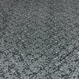 Tissu Plissé - Motif Dentelle Floral Métallisé, Divaia