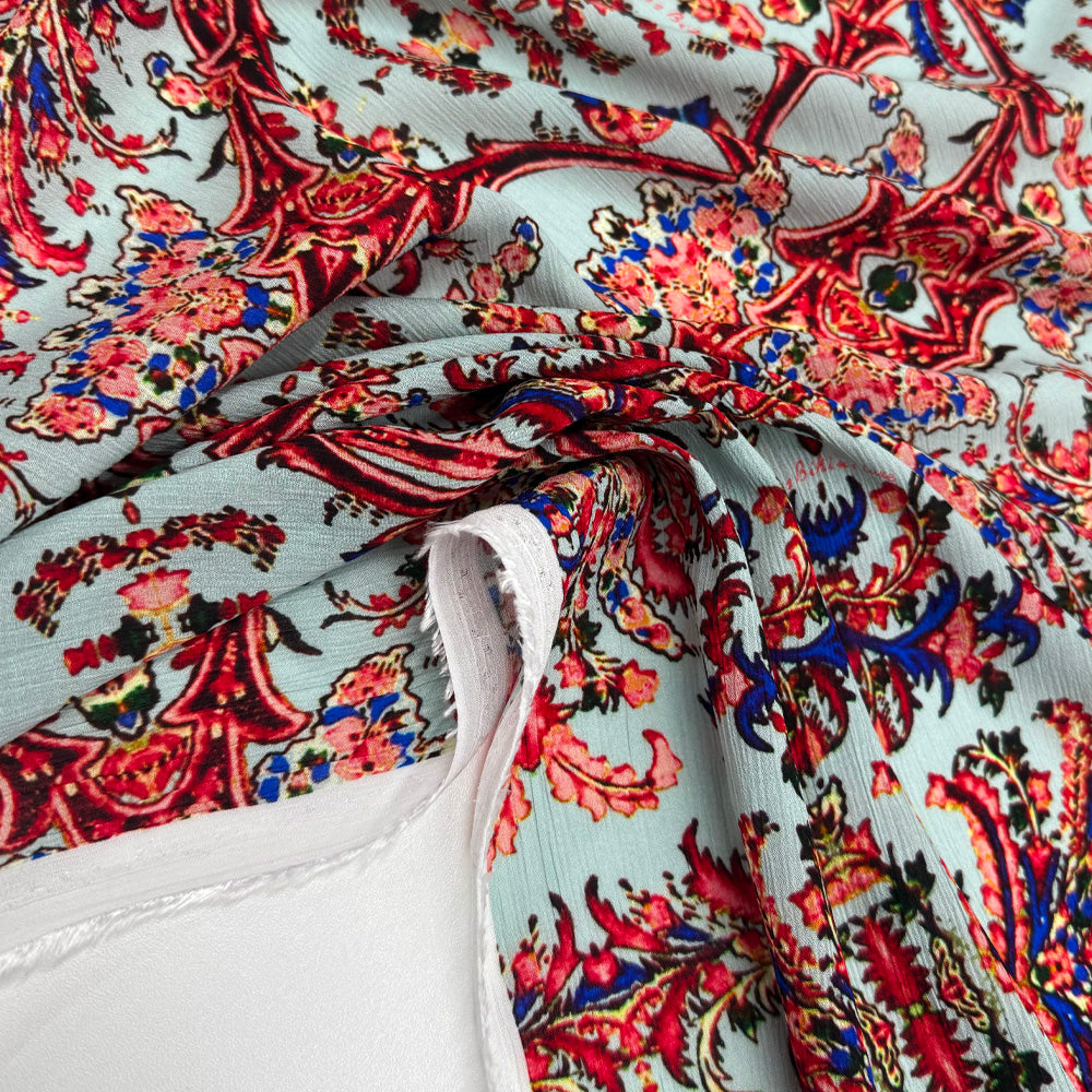 Tissu Crépon Viscose - Cachemire, Luxia