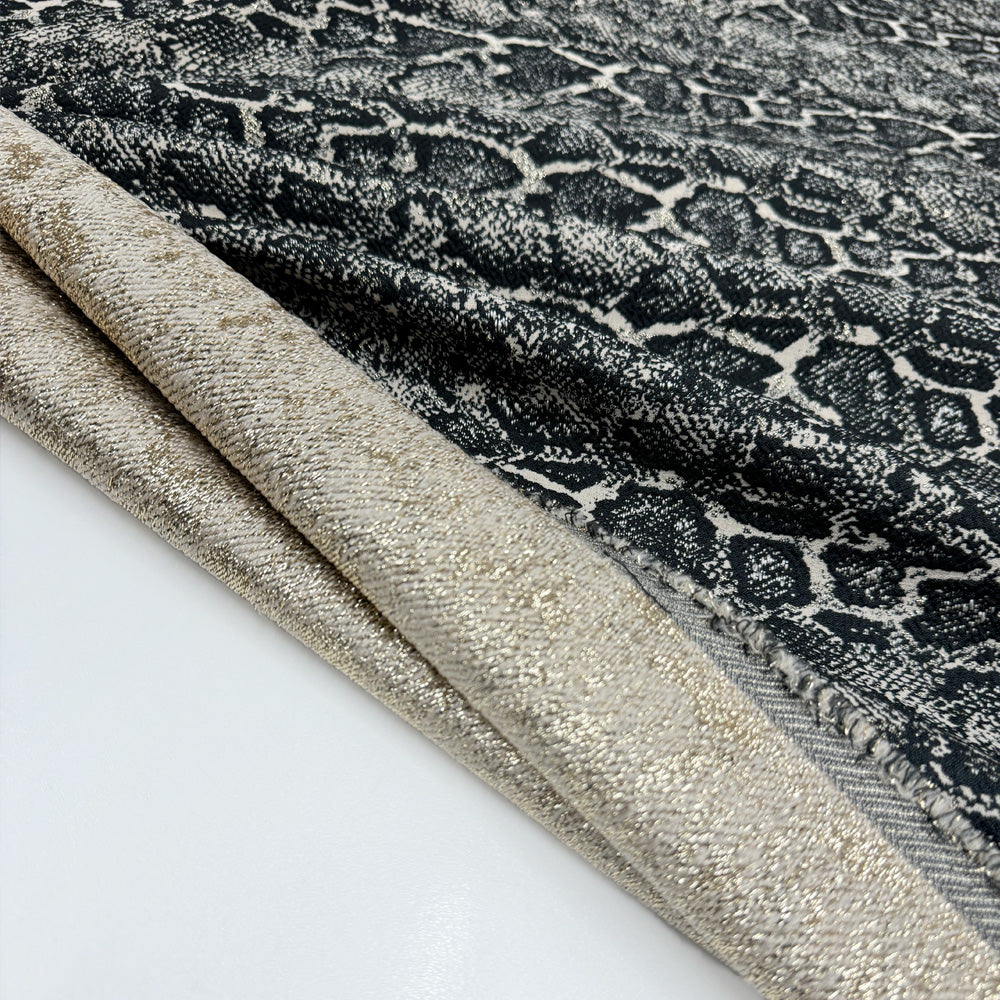 Tissu Jacquard Stretch - Animalier Métallisé, Albi