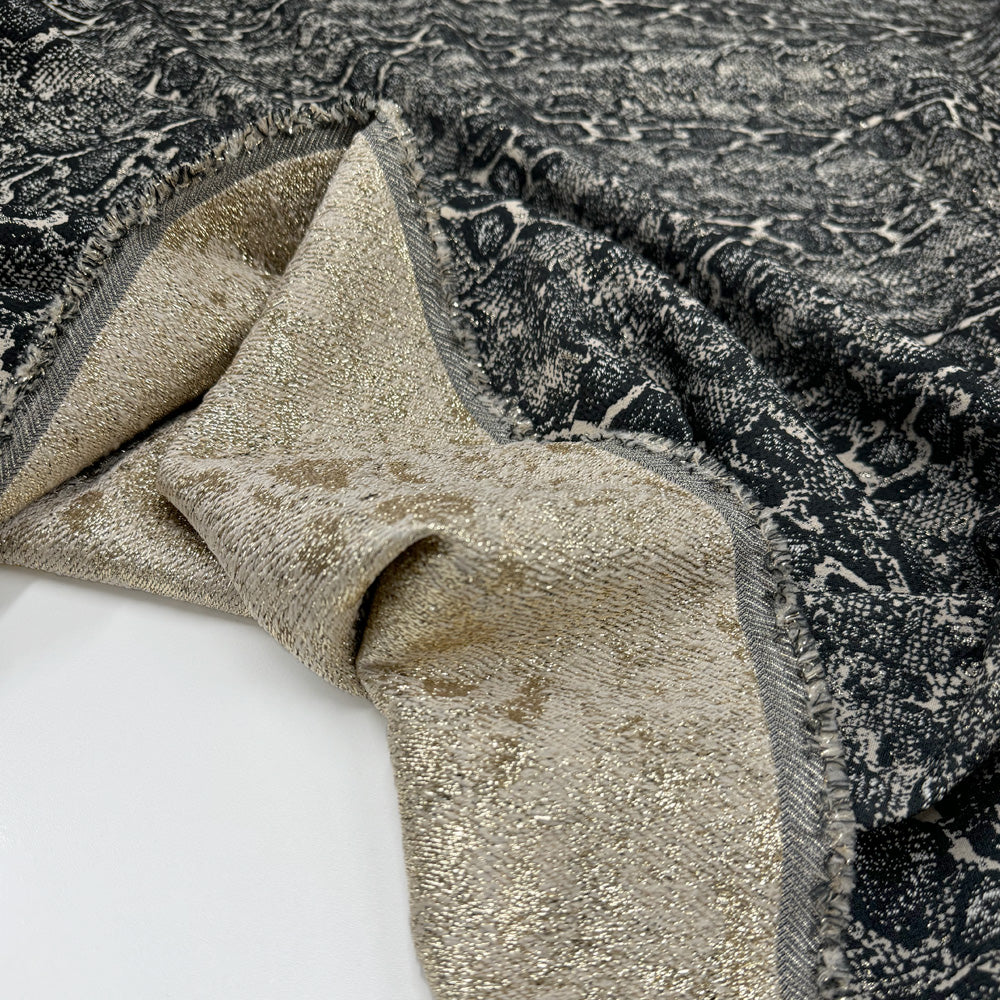 Tissu Jacquard Stretch - Animalier Métallisé, Albi
