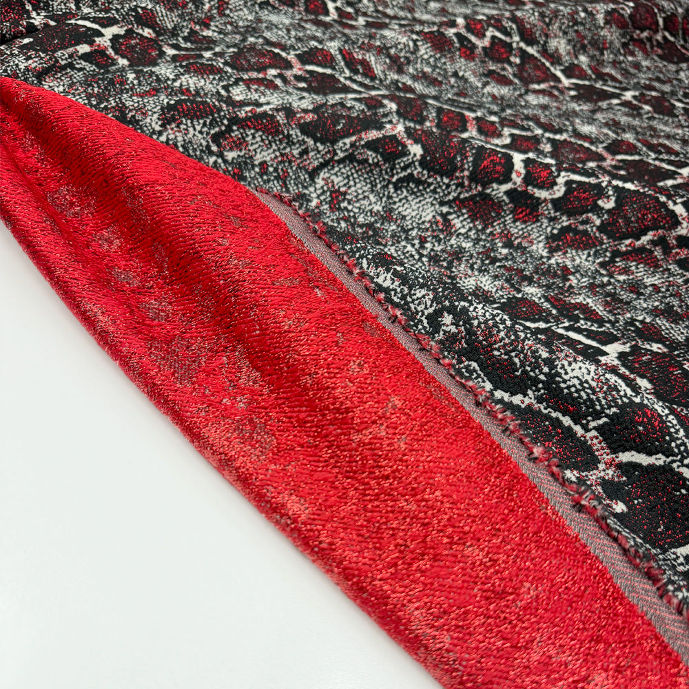 Tissu Jacquard Stretch - Animalier Métallisé, Albi