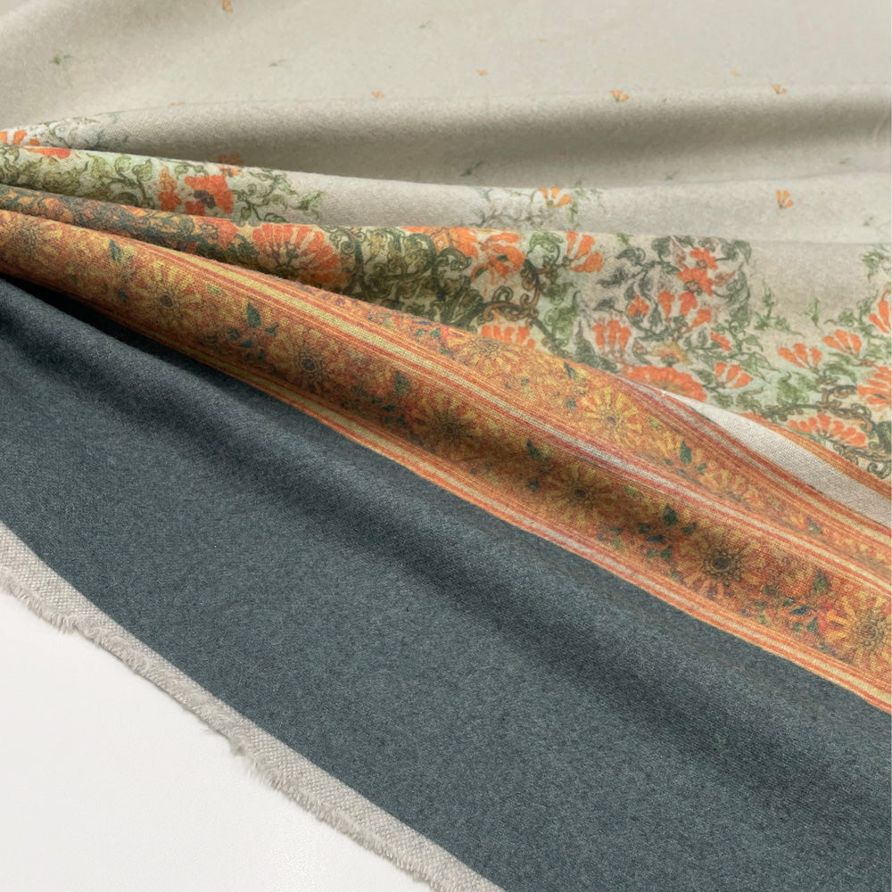 Tissu Manteau, Laine - Floral, Felicità