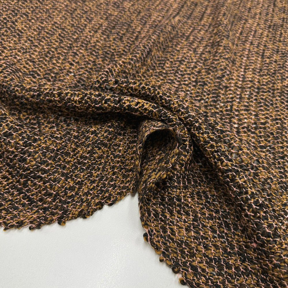 Tissu Maille Cardigan, Laine Mohair - Marron Métallisé, Aurio
