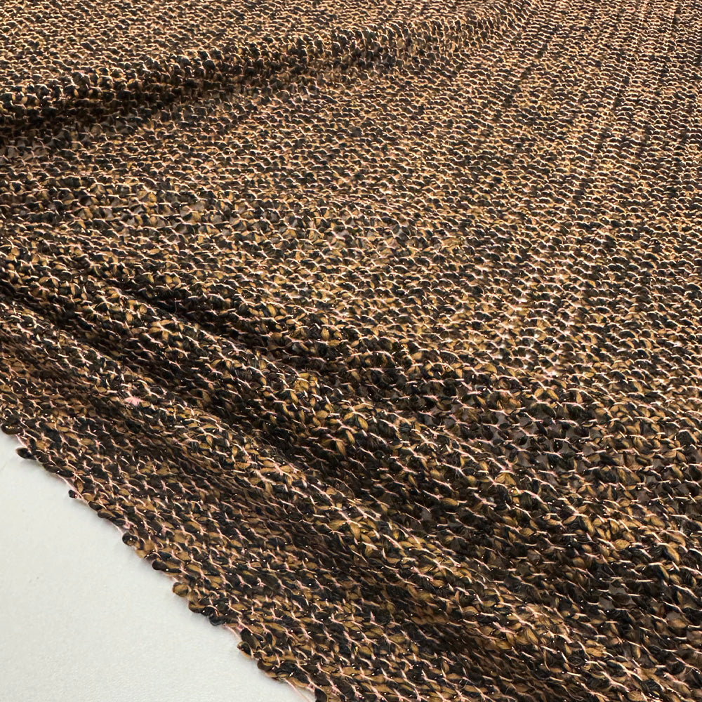 Tissu Maille Cardigan, Laine Mohair - Marron Métallisé, Aurio