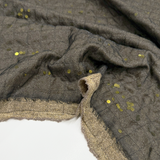 Tissu Matelassé Organza, Laine Soie Paillettes - Chocolat, Brivento