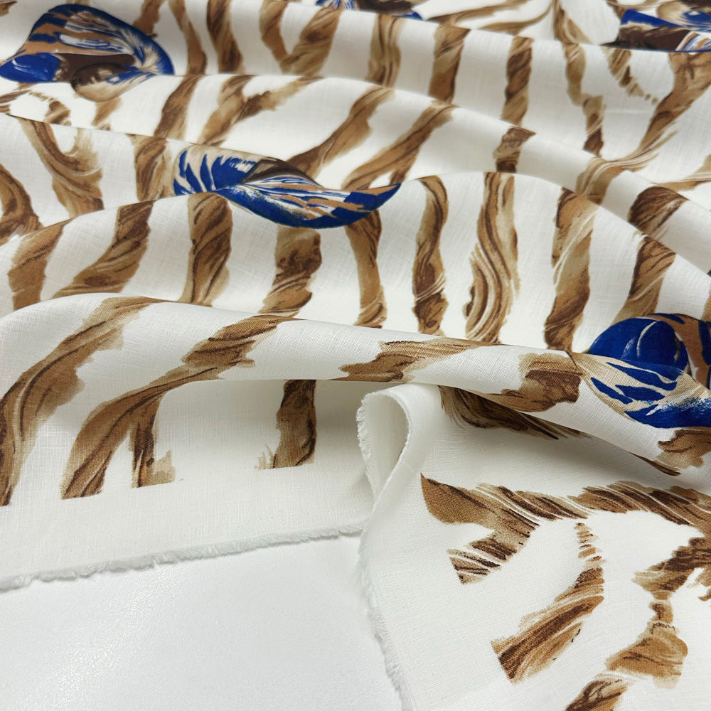 Tissu Toile Lin - Coquillage Animalier, Tellina