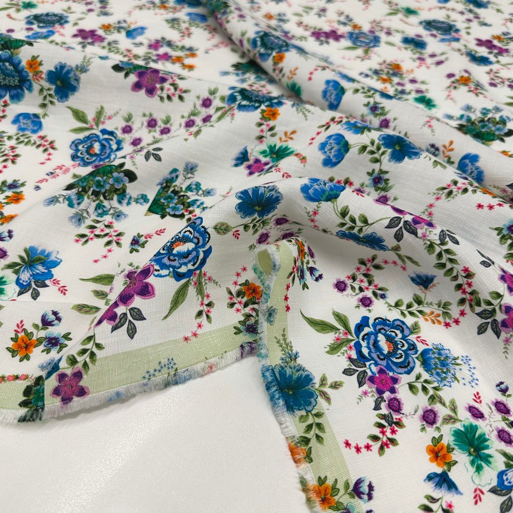 Imperfetto - Tissu Lin Rayonne - Floral, Malvaria