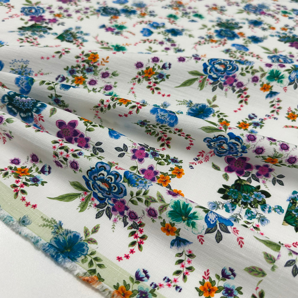 Imperfetto - Tissu Lin Rayonne - Floral, Malvaria