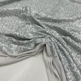 Tissu Lycra Brodé Stretch, Paillettes - Argent, Sparka