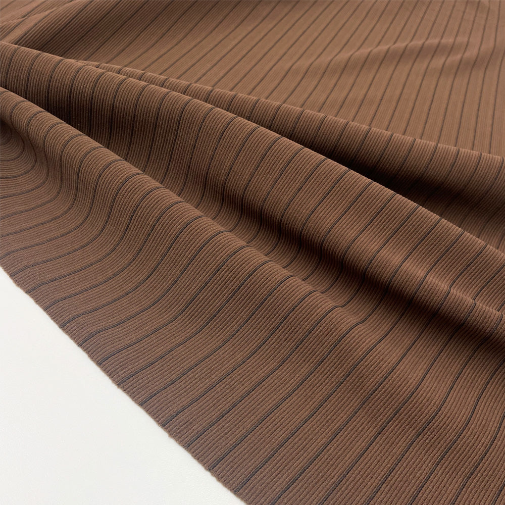 Tissu Jersey Côtelé, Viscose - Rayé, Bottaia