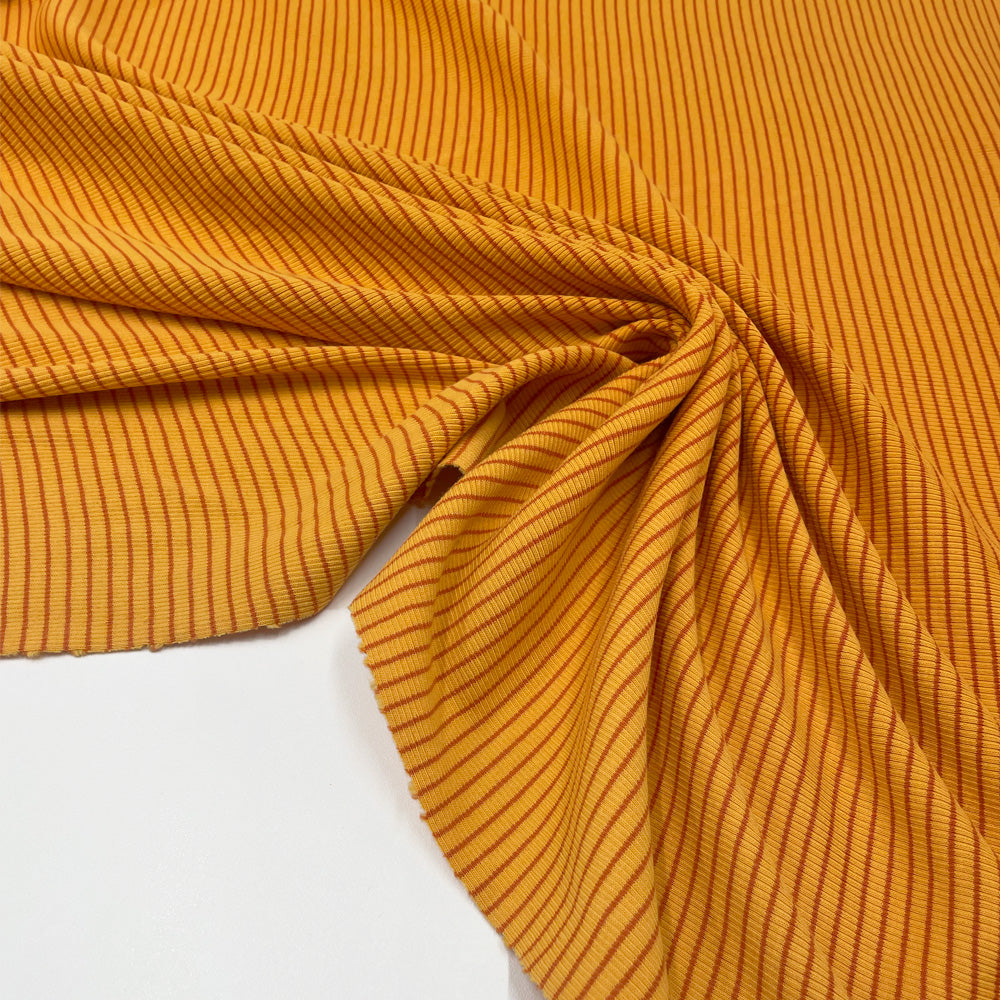 Tissu Jersey Côtelé, Coton - Rayé, Zucca