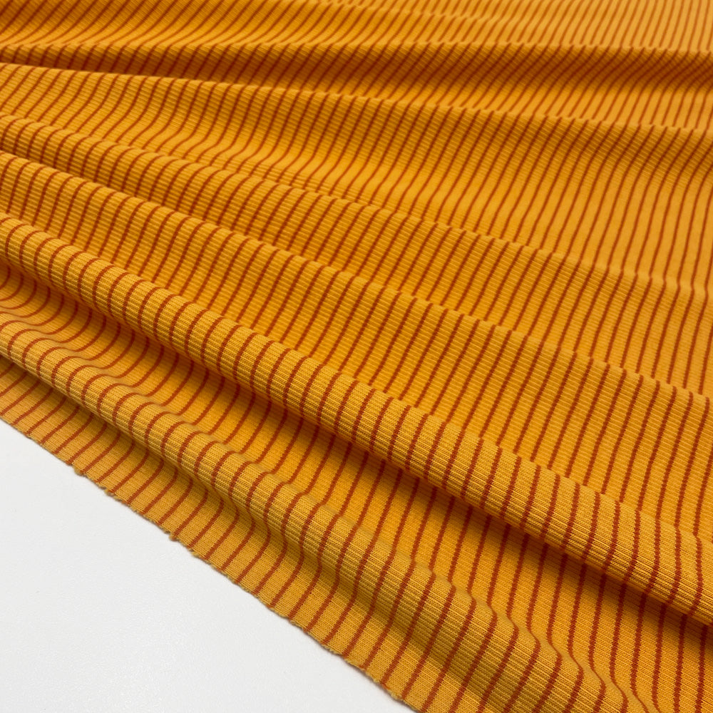 Tissu Jersey Côtelé, Coton - Rayé, Zucca