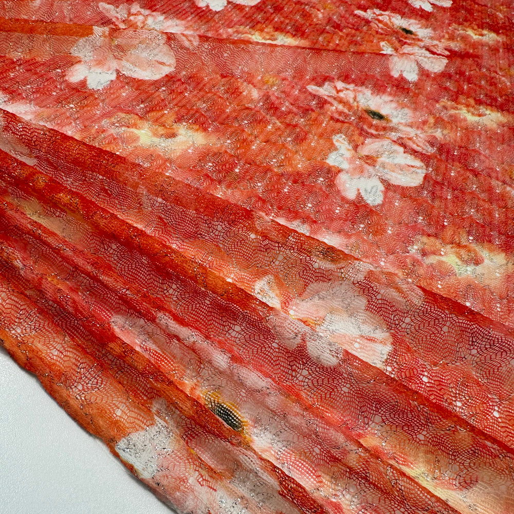 Tissu Maille, Polyester - Métallisé Floral, Dolcerosa