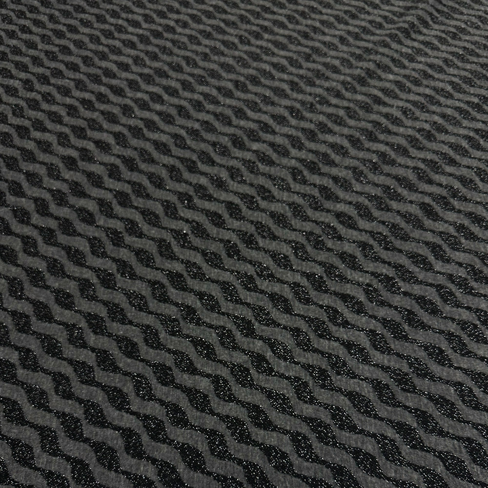 Tissu Maille Stretch Laine - Géométrique Métallisé, Sirelia