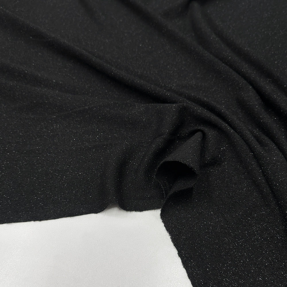 Tissu Maille Jersey, Viscose - Métallisé noir, Lumea