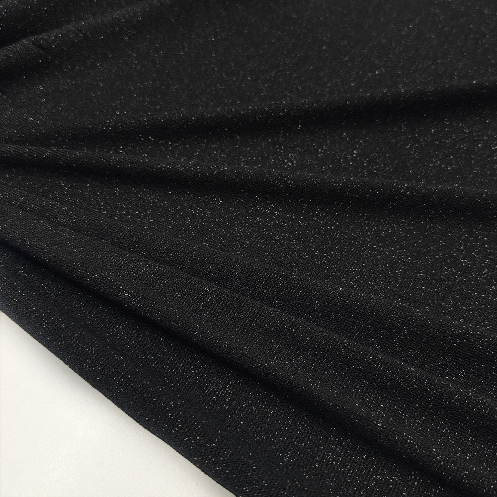 Tissu Maille Jersey, Viscose - Métallisé noir, Lumea
