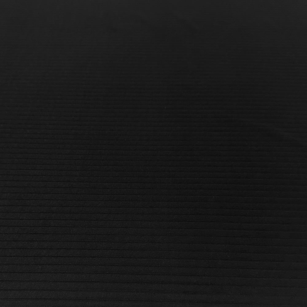 Tissu Maille Jersey, Viscose Côtelé - Noir, Ilario