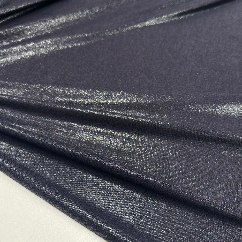 Tissu Maille Jersey, Viscose - Nuit Métallisé, Laurencia