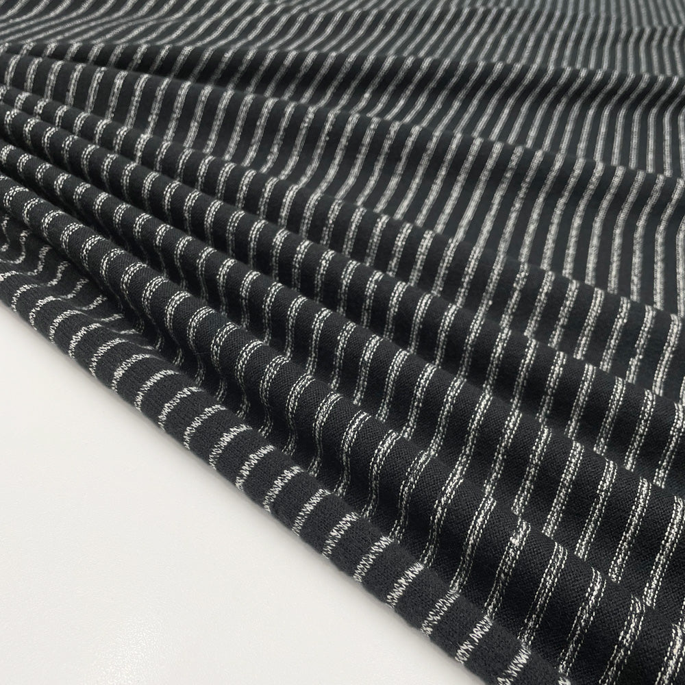 Tissu Maille, Laine Coton - Rayé, Dina